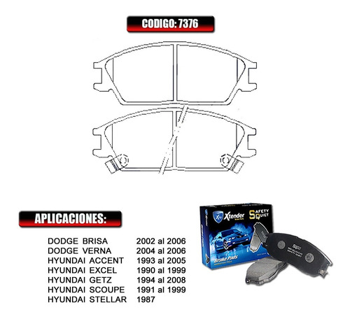 Pastilla De Freno Delanteras Scoupe 1997 1998   7376 Foto 2