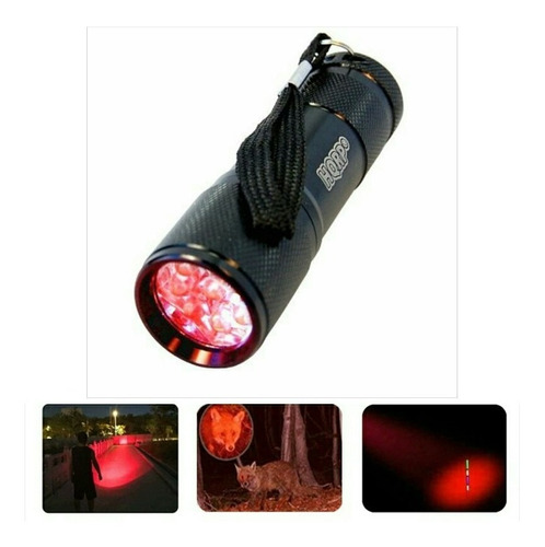 Linterna 9 Led Roja Luz Pilas 620-625nm Astronomía