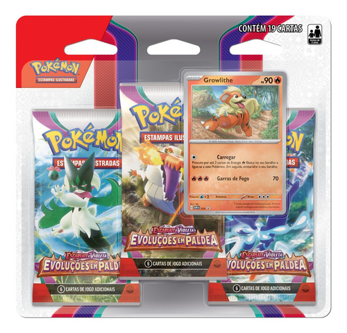 Blister Triplo Pokémon Evoluções Em Paldea Growlithe