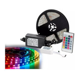 Cinta Led 5050 12v Rgb(multicolor) 5 Mt + Adaptador Completa