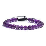 1 Pulsera Amatista Calidad Aaa Cuarzo Morado 6mm Armonia Paz