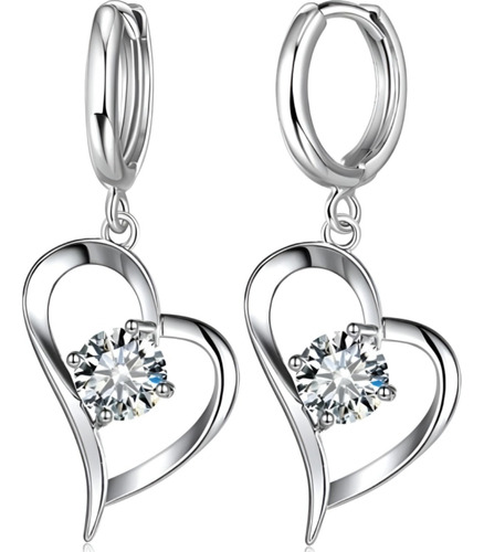 Aros Plata 925 Pendientes Corazón Regalo Elegantes Mujer