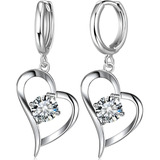 Aros Plata 925 Pendientes Corazón Regalo Elegantes Mujer