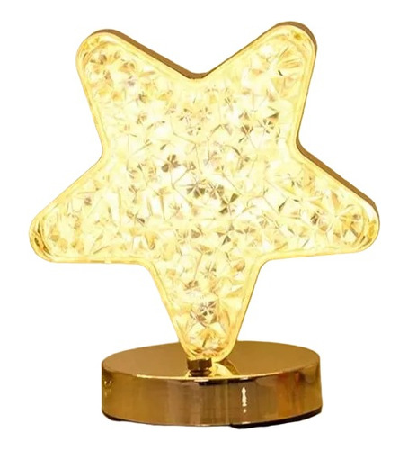Lámpara De Mesa Usb Forma Estrella Decorativa 3 Tonos De Luz Color De La Estructura Dorado
