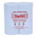 8 Rolos Papel Higiênico Rolão Branco Luxo Com  De 300mt   