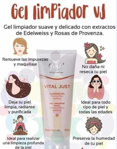 Gel Limpiador Facial Vital Just 100g Más Just Oferta