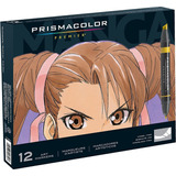 12 Marcadores Prisma Color Premier Doble Punta Dibujos Manga