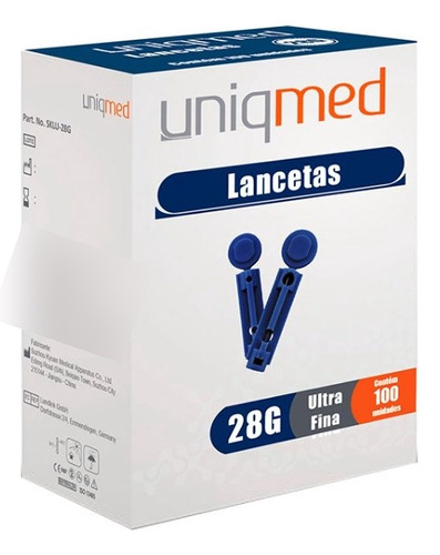 Lancetas 28g Para Lancetador Ultra Fina 100 Unidades Uniqmed