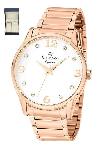 Relógio Feminino Champion Rosegold Kit Cn26215e