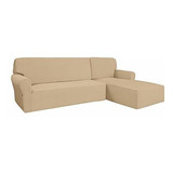 Funda De Sofa Easy-going En Forma De L Color Arena Elastica