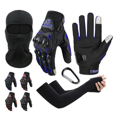 Guantes Proteccion Pantalla Táctil Moto+mangas Y Máscara Azul L | Envío gratis