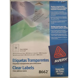 Etiquetas Avery 8662 Transparentes Inkjet 3,4x10,2 Cm.envios