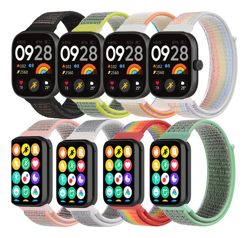 8 Correa Nylon Loop Para Redmi Watch 4 Xiaomi Mi Band 8 Pro