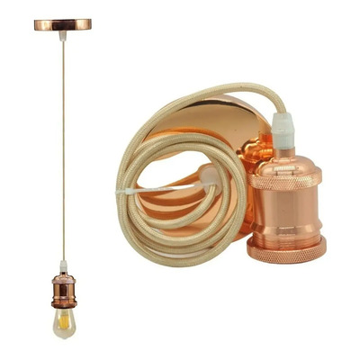 Soquet Industrial Vintage Minimalista Metalico Oro Rosa 1 Mt | MercadoLibre