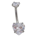 Piercing Ombligo Astm F136 G23 Corazon Acero Titanio Zirconi