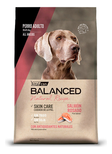 Vitalcan Balanced Natural Recipe Perro Adulto Salmón 15kg 