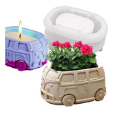 Maceta De Flores De Autobús 3d, Recipiente De Silicona, Mold