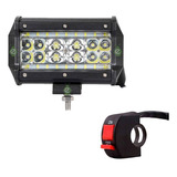 Reflector 12 Volt 84w Barra Led Cuatri Moto + Tecla On/off