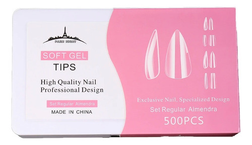 Tips Paris Night Soft Gel Caja X 500u Regular Press On Nails