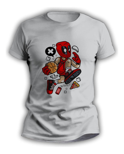 Remera Para Chicos Estampada Sublimada Deadpool Basquet 7468