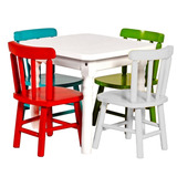 Conjunto De Mesa Infantil 60x60 Com 4 Cadeiras Colorida
