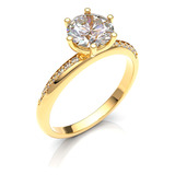 Anillo Compromiso Oro Amarillo 10kt Moissanita .50ct Aitana