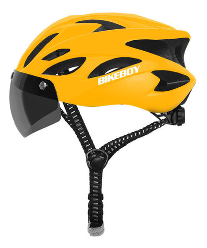 Casco De Bicicleta De Una Sola Pieza Con Gafas.