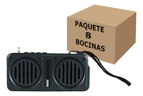 Bocina Radio Fm Reproductor Usb Bluetooth Solar Tws 8piezas