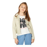 Campera De Gabardina Elastiazada Desfelcada - Niña