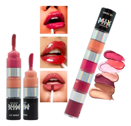  Set Labiales Liquidos  Mix 4 En 1 Choose Your Fav Pink 21 