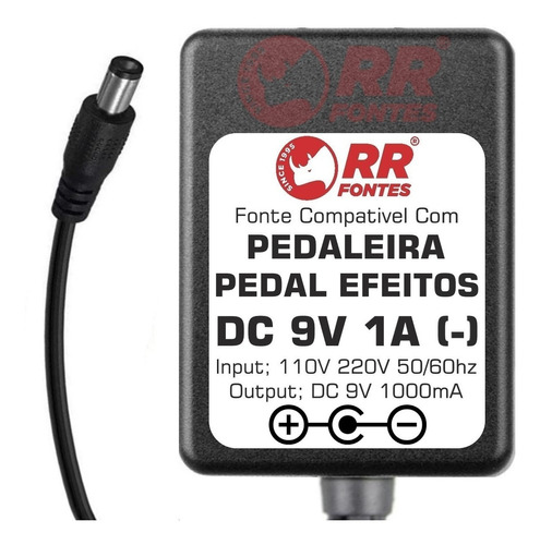 Fonte 9v 1a Para Pedaleira De Guitarra Pedal Efeitos Flamma