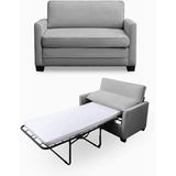Sofa Cama Extraible 2 En 1 Individual Color Gris Linor