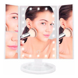 Espejo Táctil Plegable 22 Luz Led Aumento Maquillaje Tocador