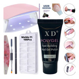 Polygel Poligel Kit Alongamento De Unha Cabine F1 Tip Lixa 