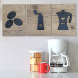 Cantinho Do Café Trio Decorativo Cozinha 3d Mdf Placas 24x18