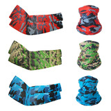 3 Par Bandana Y Mangas Deportivas Para Brazo Moto Sol Uv