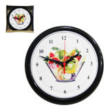 Relógio De Parede Moderno Redondo Estampa De Fruteira 25cm