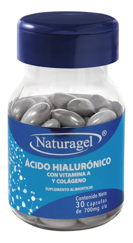 Ácido Hialurónico + Vitamina A+ Colágeno C/30 Caps Naturagel Sabor Capsulas