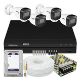 Kit Cftv 4 Cameras Segurança Intelbras Residencial 1t Purple