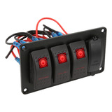 Panel Led Rocker De 4 Bandas, 12 V, 24 V, Doble Puerto Usb,