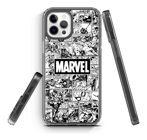 Funda Protectora Para iPhone Marvel Comics Acrigel Uso Rudo