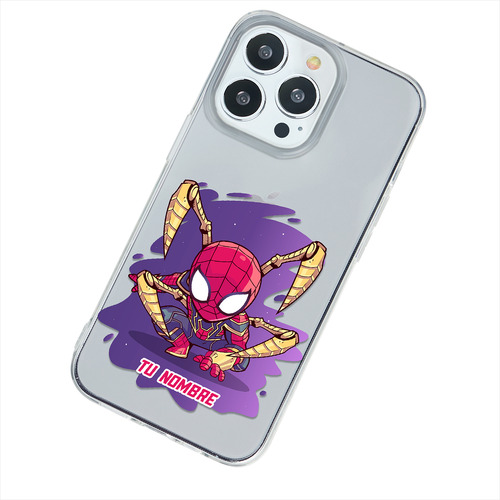 Funda Para iPhone Spiderman Marvel Personalizada Tu Nombre