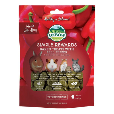 Premios Horneados Oxbow Heno Timothy Pimiento para Conejos y Cobayas 85g | MercadoLibre
