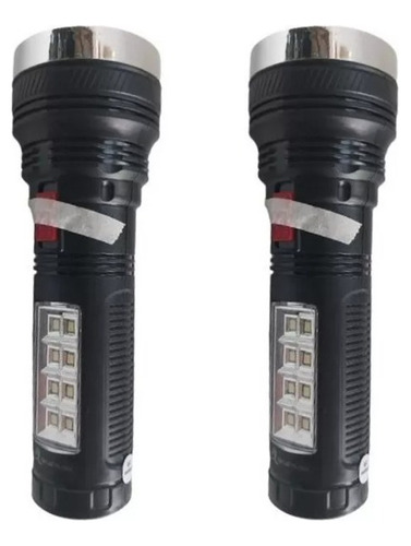 2 Linternas Y&k-2869 Tactica Recargable 1 Led Frontal/ 8 Led