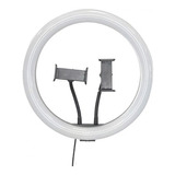 Ring Light Led 30cm + Suporte P/ 2 Celulares Luz Fria/quente