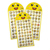 Pack 12 Laminas De Sticker Emojis 3d Sorpresa Cumpleaños 