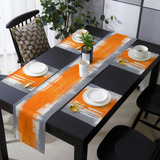 Labluux Camino De Mesa Con 6 Manteles Individuales, Naranja