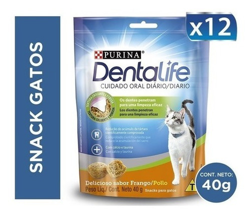 Pack 12un Dentalife Cuidado De Dientes Gato 40g