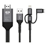 A Mirascreen Ld29 3 Em 1 Tipo C/micro-usb Para Cabo Hdmi