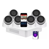 Camara Kit Ip Hikvision Nvr 8 Canales + 6 Domos 2mp + Disco